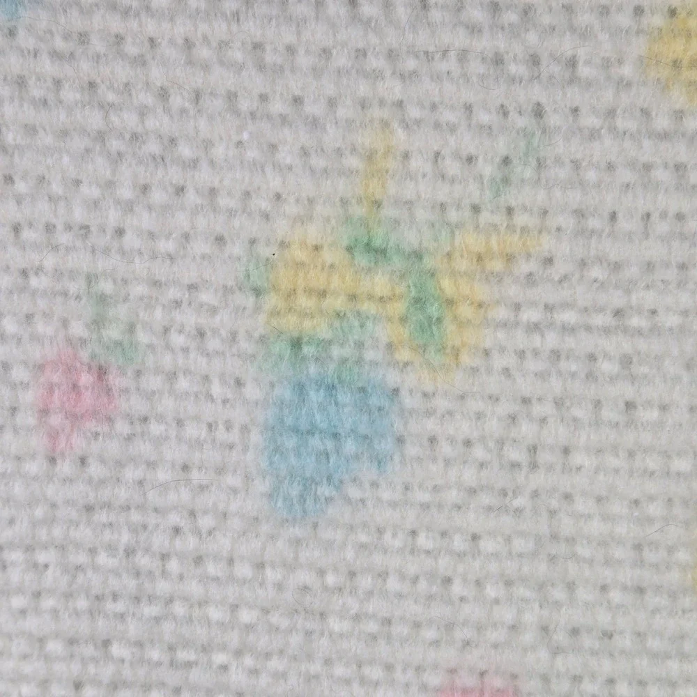Vintage Baby Pepperell Blanket Pastel Floral Thermal Weave Satin Trim 36